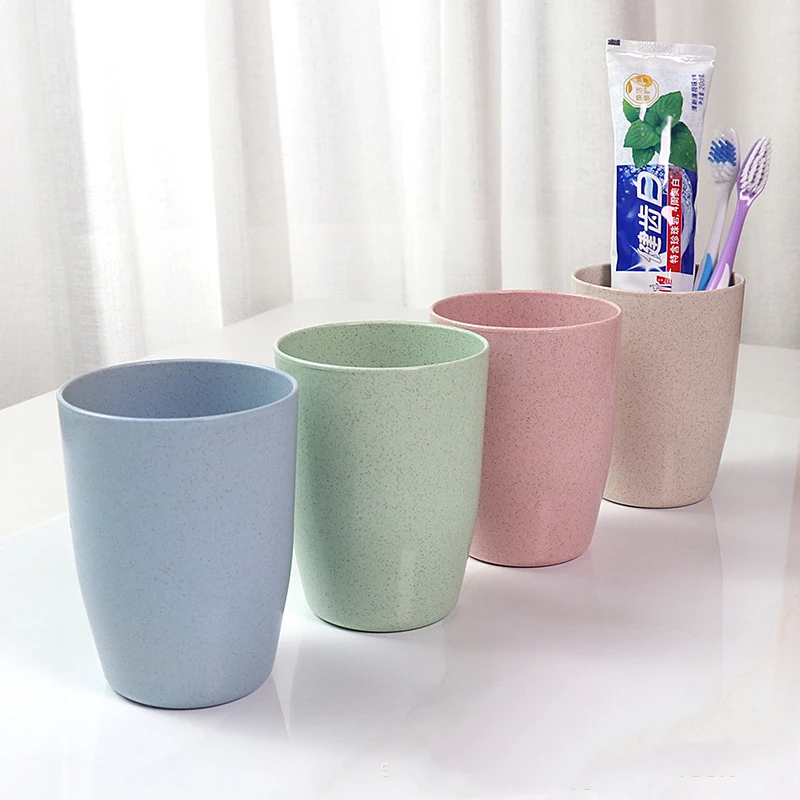 4 pcs/set Wheat Straw Water Cup Multi-Functional Coffee Drinking Glass Kids Cups Reusable Plastic Cups vasos plástico