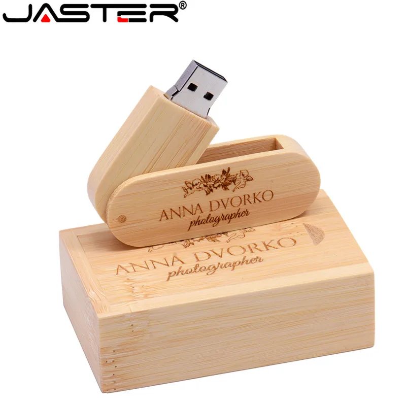 

JASTER wooden+Box (1 pcs free LOGO) USB Flash Drive 8GB 16GB 32GB 64GB 4GB USB 2.0 Pen Drive Memory pendrive Christmas gifts