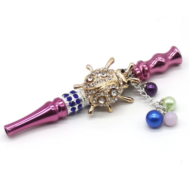 Women Bling animal Handmade Inlaid Jewelry ball blunt holder Shisha Hookah Mouthpiece Tips With Laser Gift Bag Drop Shipping