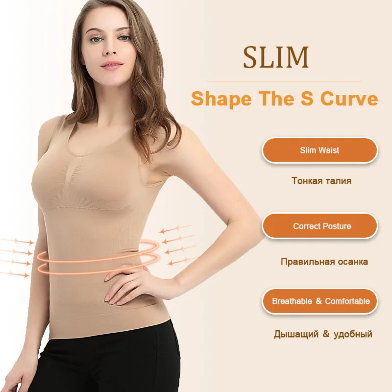 Body Shapewear Women Tank Top Plus Size Vest Slim Up Lift Plus Size Bra Waist Shaper Binders Top Underwear Slimming Vest Corset