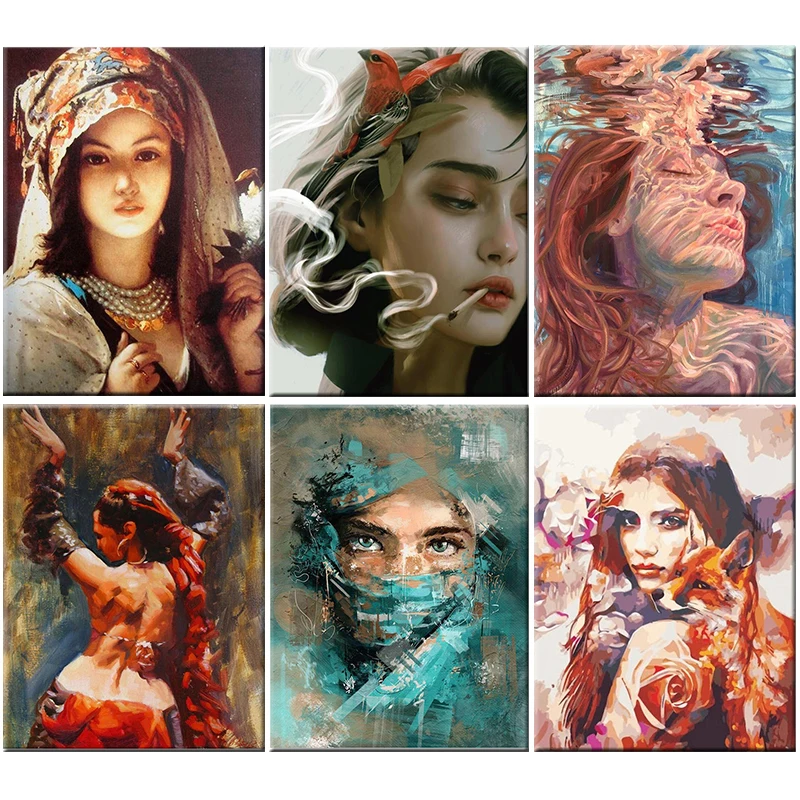 GATYZTORY DIY Paint By Numbers For Adult Women Canvas Painting Oil Painting Frame For Diy Gift Wall Art Picture Artwork