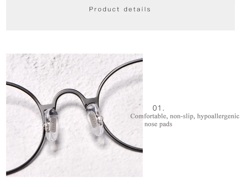 BCLEAR 2021 Neu eingetroffen: Retro-Brille mit kleinem, rundem Rahmen aus reinem Titan für Kurzsichtigkeit, Herrenmode, ultraleichte Herrenbrille – Detail 3