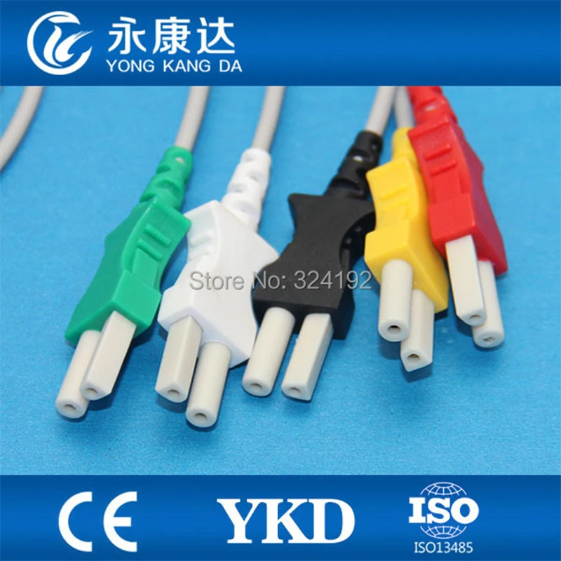 2pcs/pack compatible Spacelabs Multi-link IEC/5 leads ECG cable and Clip leadwires with ce mark ,medical cable,patient cable