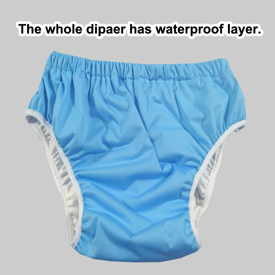 Elder\'s Incontinence Underwear Adult Cloth Diaper Cover Washable Waterproof Pants Leak Proof Briefs Men Women Oversized