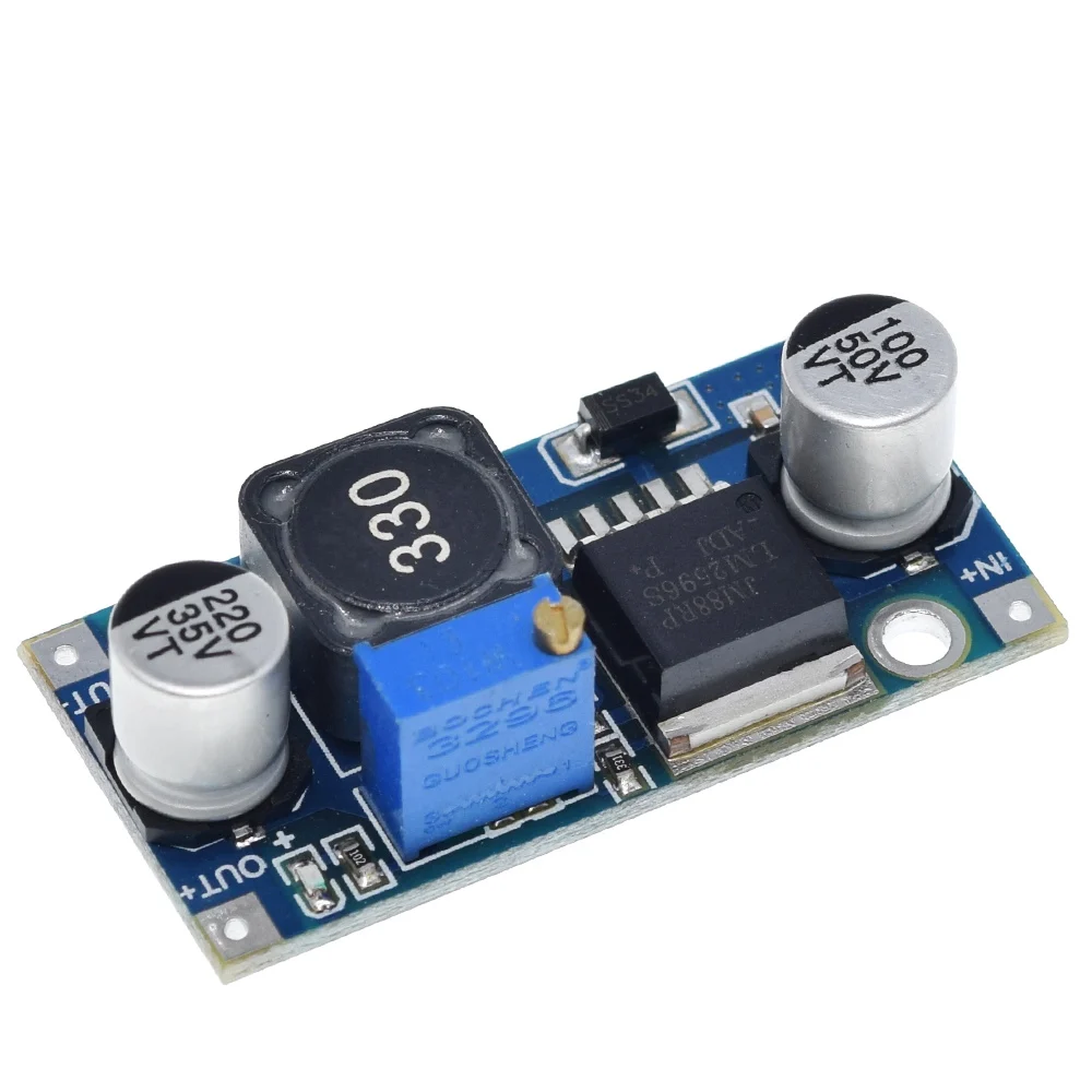 LM2596 Power Converter Step Down Module DC-DC 1.5V-35V Regelbare Voeding 3.3V/5V/12V/24V