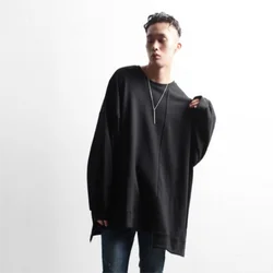 Men's Long-Sleeve T-Shirt Spring And Autumn New Personality Irregular Hem Leisure Loose Yamamoto Wind Large Size T-Shirt