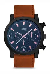 Polo Rucci 2179 With Belt Men 'S Wristwatch Watch Case Diameter 42 mm Cord Color Brown