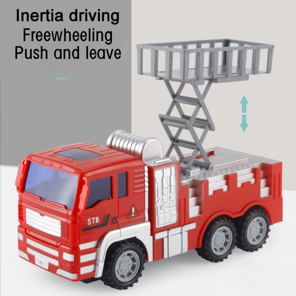 Fire Truck Toy Set Kids Gifts Large Cars Trucks Fall-Resistant Ladder Truck Sprinkler Fireman Engineering Truck Toys Cars