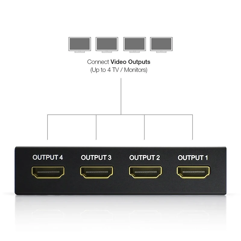 Rozdzielacz kompatybilny z 4K 3D HDMI 1x4 1x2 przełącznik wideo Full HD 1080P przełącznik 1 w 4 wyjście Adapter wzmacniacza do HDTV DVD PS3 Xbox