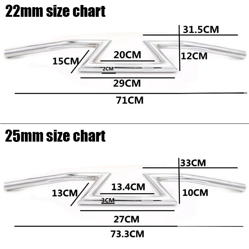 Black/Chrome Motorcycle Handle Bar In 1