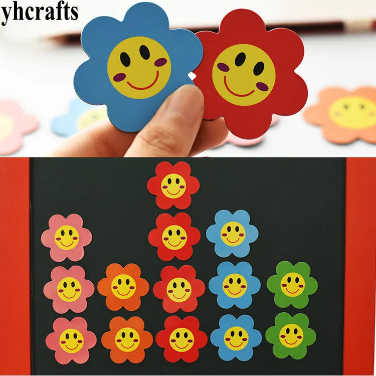 10PCS Blackboard magnetic stickers Medal flag tropy Star Heart Flag Thumb Square Flower Fridge magnet Kindergarten training aid