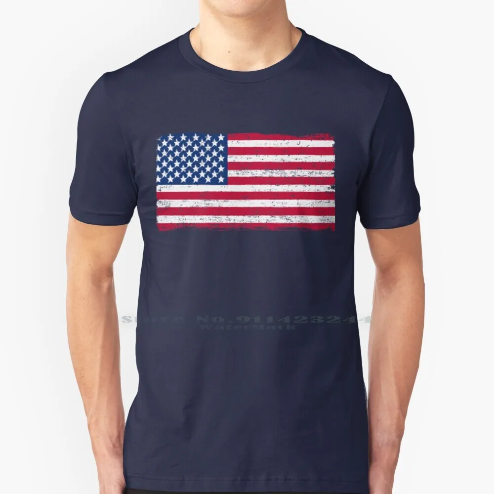 American Flag-Usa Vintage Retro Style T Shirt Cotton 6XL Usa Us Spangled Banner Stars And Stripes Day Fourth Of July 4th Of