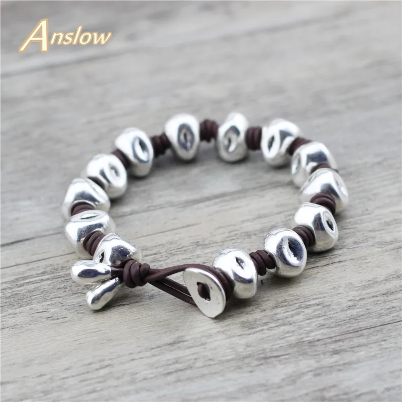 Anslow Brand Handmade Wrap Retro Braided Tribal Wristbands Leather Bracelet For Men Unisex Women Jewelry Friend Gift LOW0792LB