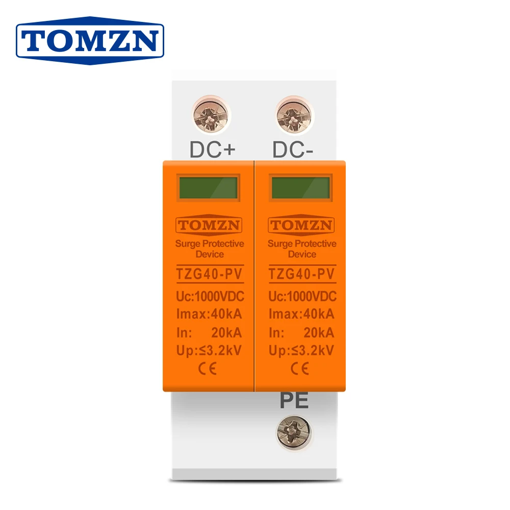 

SPD DC 1000V 40KA House Surge Protector Protective Low-voltage Arrester Device 500V 800V