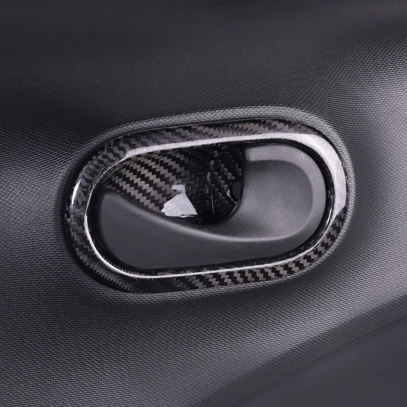 For Mercedes Smart fortwo forfour 453 Carbon Fiber Decoration Cover Styling Accessories Interior Door Handle Protection Shell