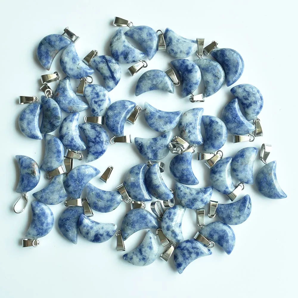 Hochwertige, sortierte Anhänger in Halbmondform aus Naturstein für die Herstellung von DIY-Schmuck. Großhandel 50 Stück/Los kostenlos. – Detail 19