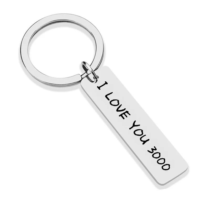 New Style Stainless Steel I LOVE YOU 3000 Titanium Steel Keychain Fashion Exquisite Pendant Gift