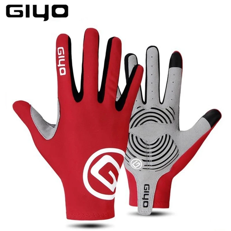 Giyo Cycling Full Finger Gloves Lycra Fabric Mittens Autumn Winter Bicycle Long Gloves Anti-slip for MTB Road Bike Equipment