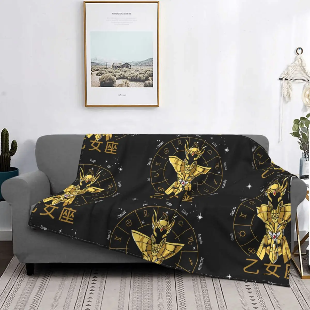 

Virgo Cloth - Shaka Gold Cloth Saint Seiya Blankets Fleece Decoration Throw Blankets for Bedding Bedroom Plush Thin Quilt