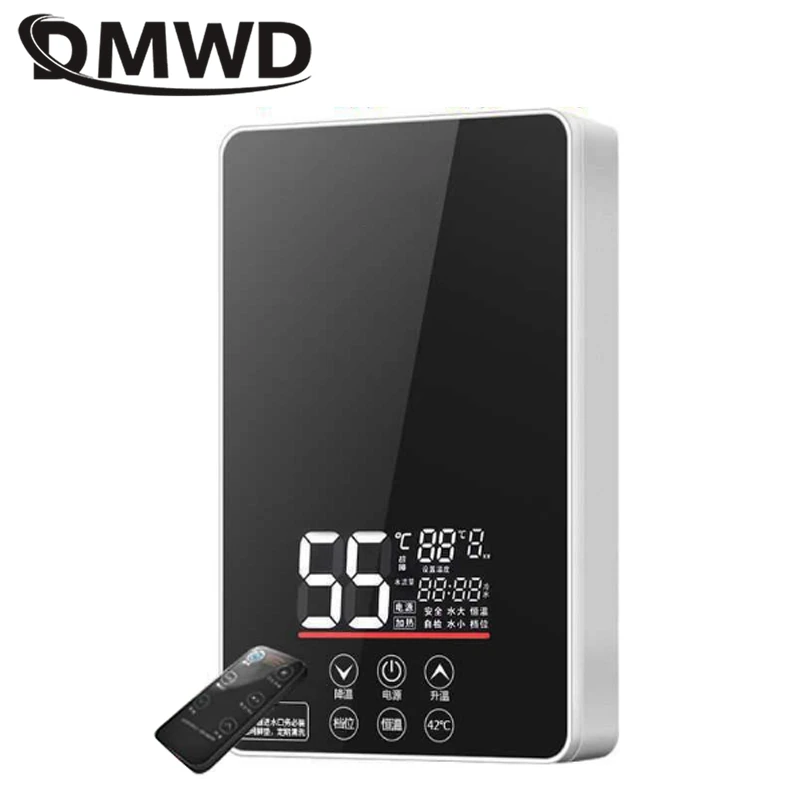 DMWD 6200W scaldacqua elettrico istantaneo termostatico per doccia 220V caldaia per acqua da bagno a parete con soffione