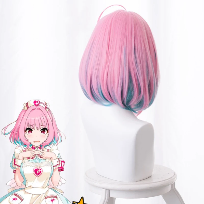 THE IDOLM STER Cosplay Wigs Yumemi Riamu Cosplay Wig Heat Resistant Synthetic Wig Hair Halloween Carnival wigs+ Wig Cap