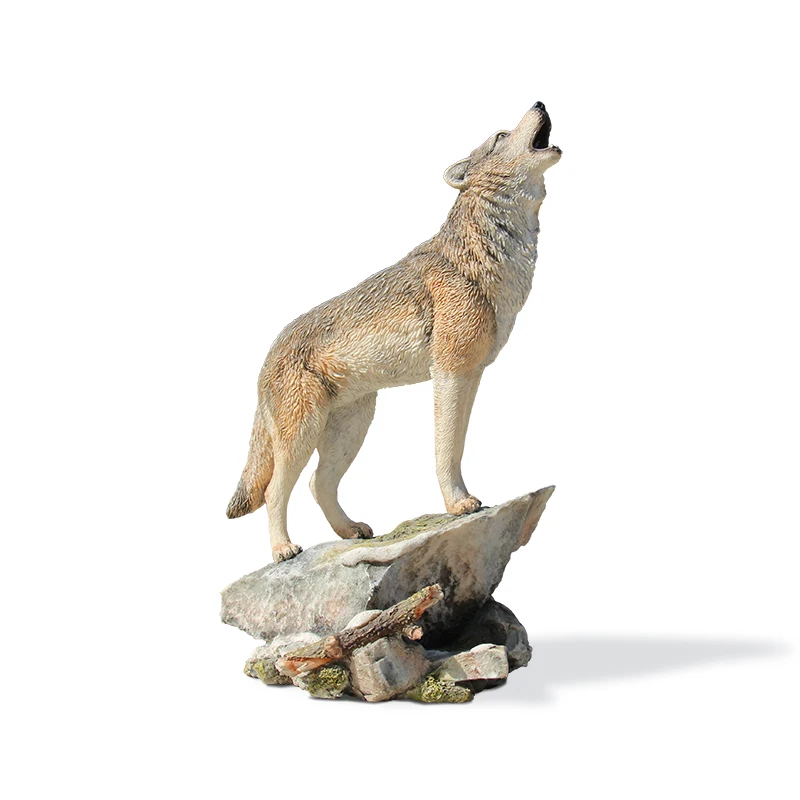 Creative simulation yell fierce wolf resin ornaments Wild wolf art decoration statue sculpture