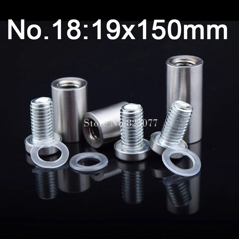 

400PCS 19x150mm Stainless Steel Glass Fasteners Acrylic Advertisement Hollow Standoffs Pin Nails Billboard Fixing Screws FK849