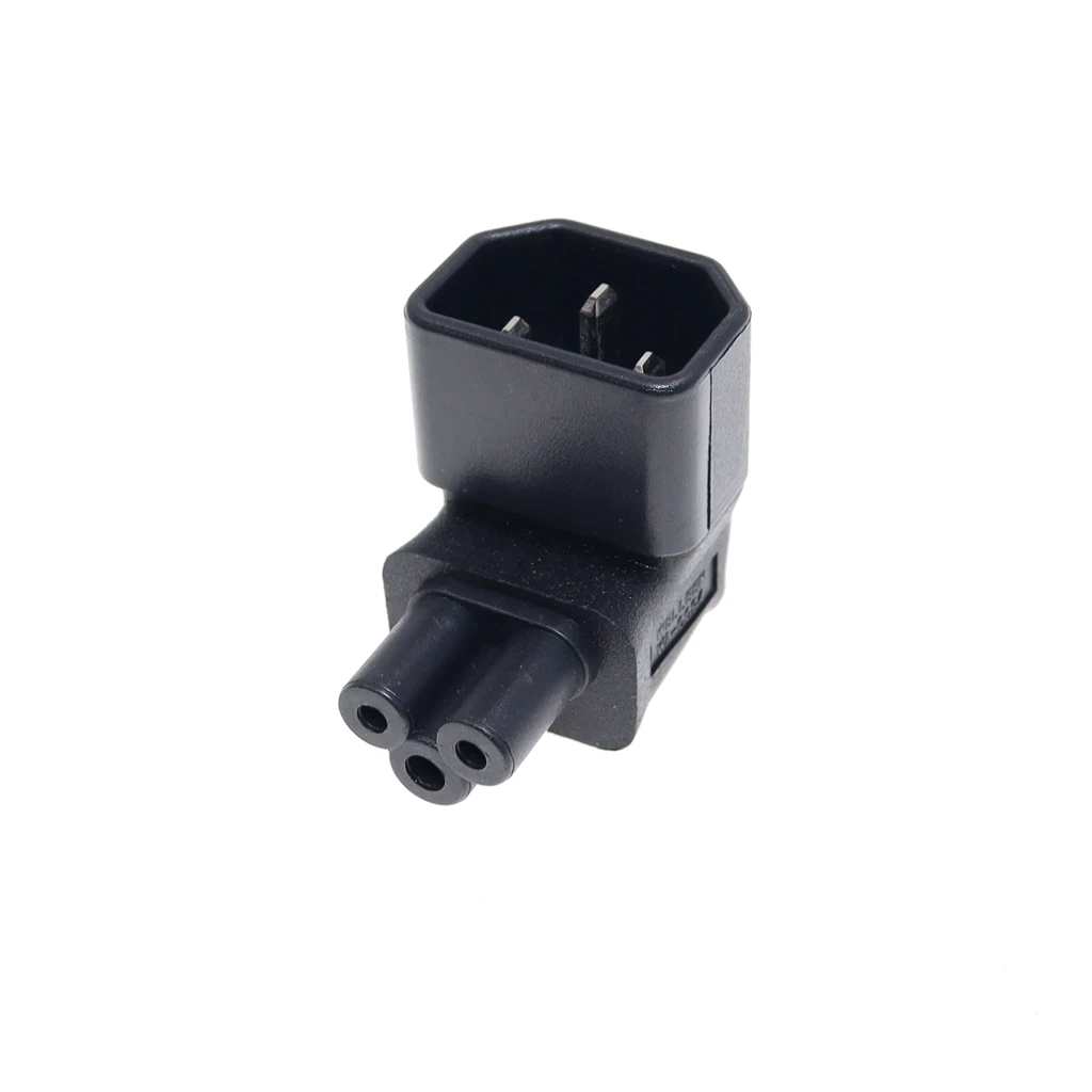 IEC 320 C14 to C5 3 Pin Angled Power Adapter Male to Female Angled Converter Hot for Notebook Charger