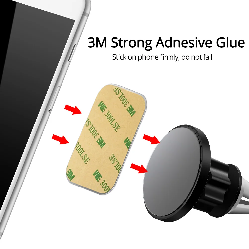 ANMONE العالمي حامل هاتف السيارة المغناطيسي لوحة معدنية حامل مغناطيسي صفائح حديد ملصق للهاتف المحمول حامل السيارة جبل