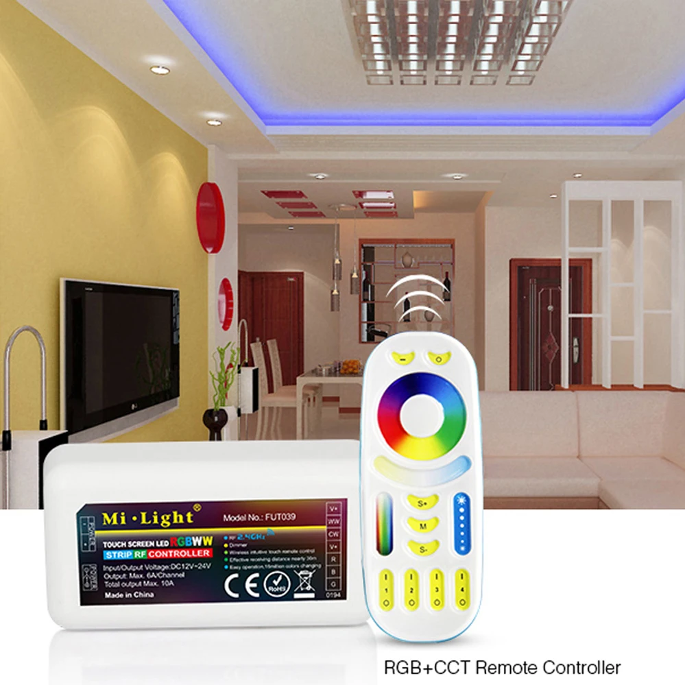 

RGBCCT RGB Controller Wifi RF Touch Remote Control Mi Box 6A 2.4G RGBCCT RGB+CCT Led Strip Smart Control Dimmer DC 12V 24V