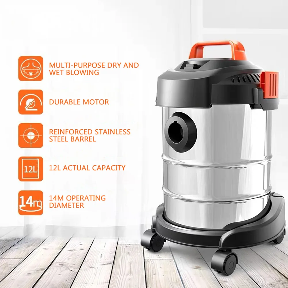 12L Household Wet Dry Vacuum Cleaners Vacuums for Home 3 in 1 Washing Dust Collector