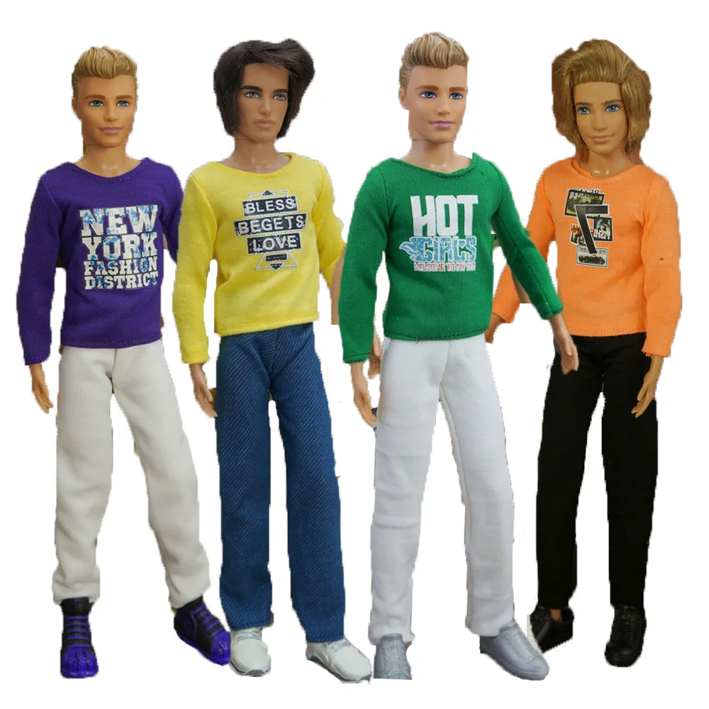 30cm Ken Doll Cloth Shirts Trousers Shoes Doll Boyfriend Ken Daily Wear Casual Suit Autumn Clothes Set for Ken Doll Accessories