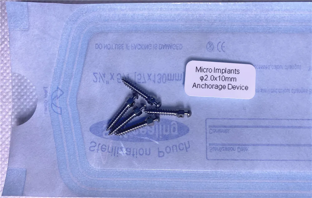 

φ2.0X10mm TC4 Dental Orthodontic Self-Drilling Titanium Alloy Micro Implants Mini Screws 5Pis/Pack