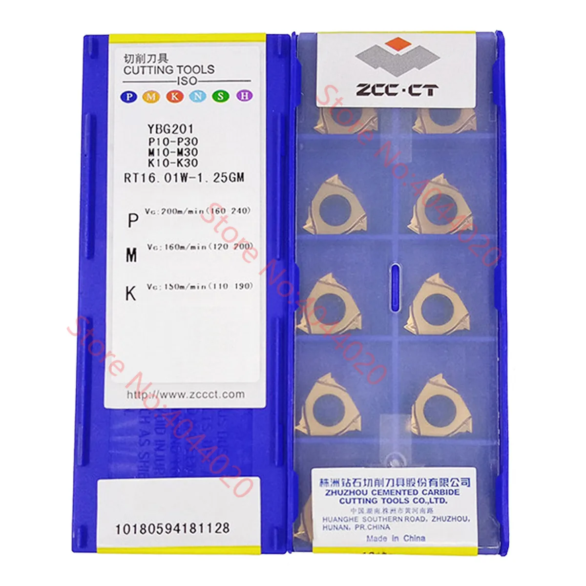 ZCC.CT RT16.01W-1.00GM RT16.01W-1.25GM RT16.01W-1.50GM RT16.01W-1.75GM RT16.01W-2.00GM RT16.01W-2.50GM YBG201 RT Carbide Insert