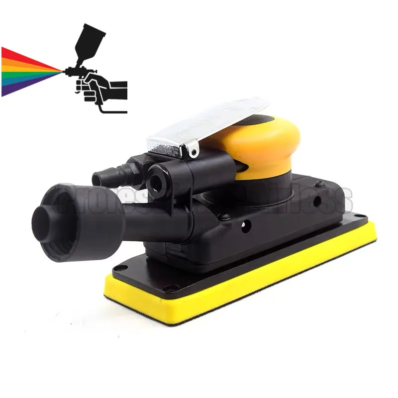 Professional 70x198mm Square Air Orbital Sander Central Vacuum Ready Pneumatic Sanding Machine Substitute 5mm Eccentricity