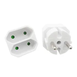 European Conversion Plug 2Pin 4.8mm Plug turn 4.0mm 2 Hole EU Socket Power Distribution Adapter Plug White 16A 250V