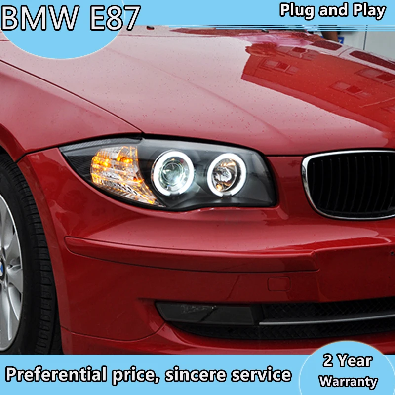 

Автостайлинг для BMW E87 120i 130i фары 2004-2011 E87 светодиодный ная фара DRL линза двойной луч H7 HID Ксеноновые Биксеноновые линзы