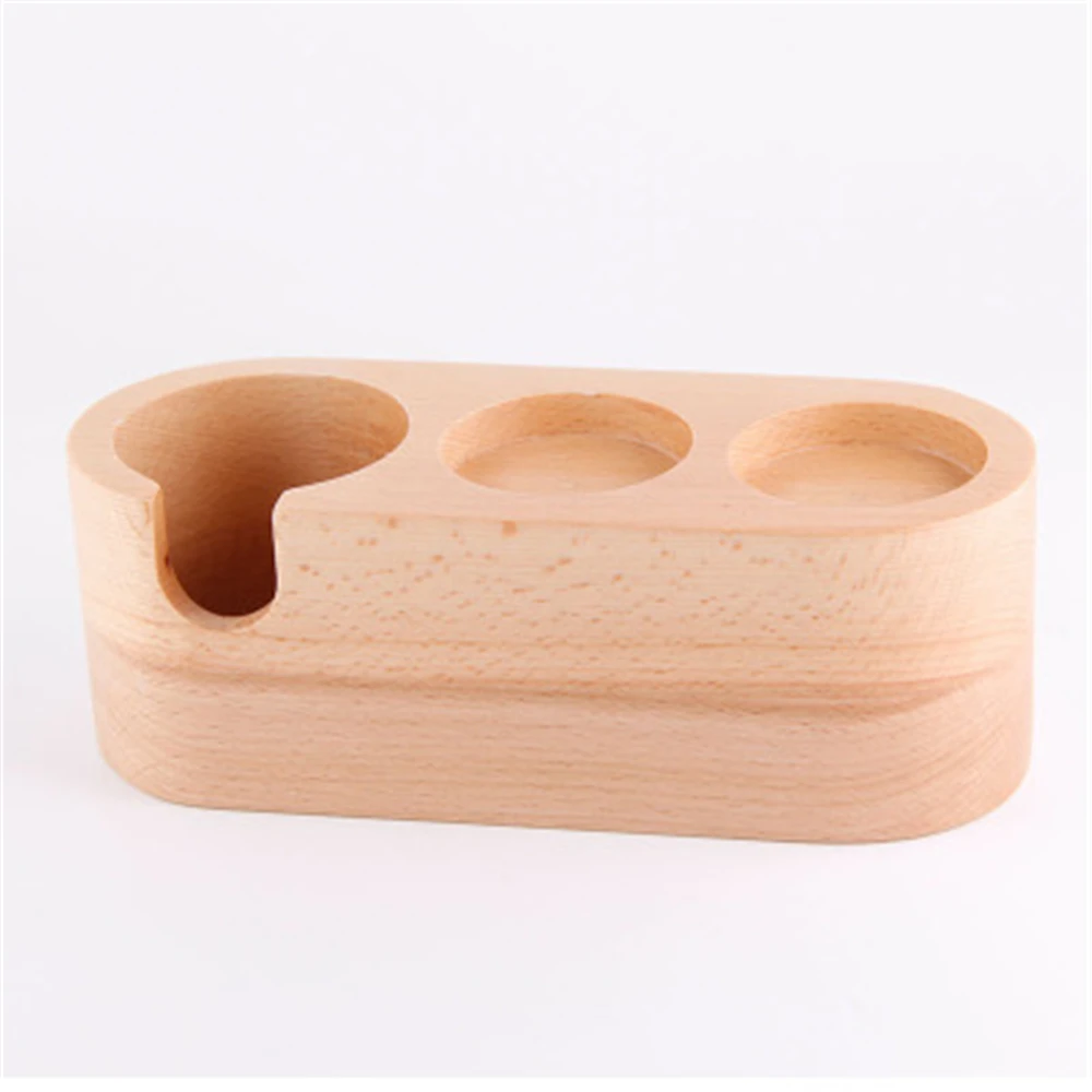 

Coffee Tamper Storage Rack Wood Tamping Holder Coffee Tamper Holder Beech Anti-Skid Coffee Powder Hammer Pad