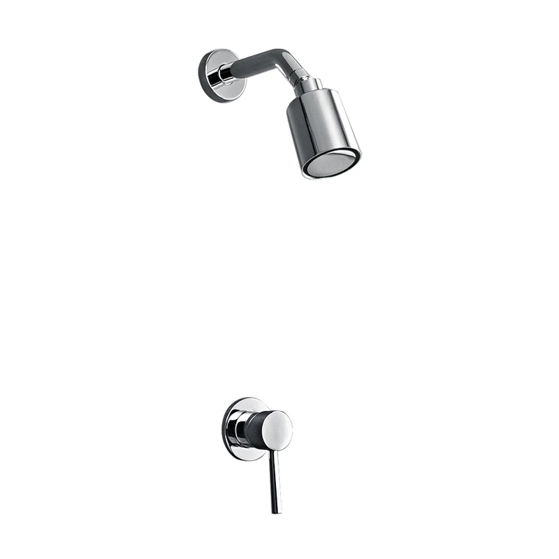 Wall Mounted Bathroom Rain Shower Faucets Set Concealed Chrome Shower System Hot & Cold Brass Mixer Faucet Single Handle Shower