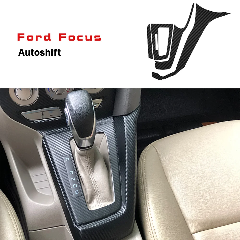 Car-Styling 3D 5D Carbon Fiber Car Interior Center Console Color Change Molding Sticker Decals For Ford Focus 2012-2014