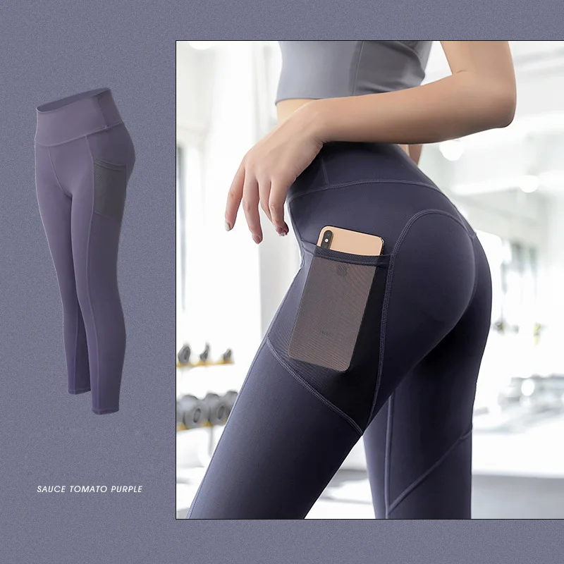 Nowe wysokiej talii brzoskwiniowe Booty damskie legginsy rozciągliwe bezszwowe spodnie do jogi rajstopy energia Push Up Fitness odzież sportowa do