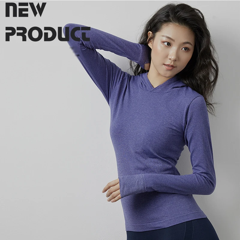 Gym Hoodie Sportswear Training Coat Solid Leisure Women Sport Top Fitness Long Sleeve Yoga Jogging Quick Dry Workout Stretchy