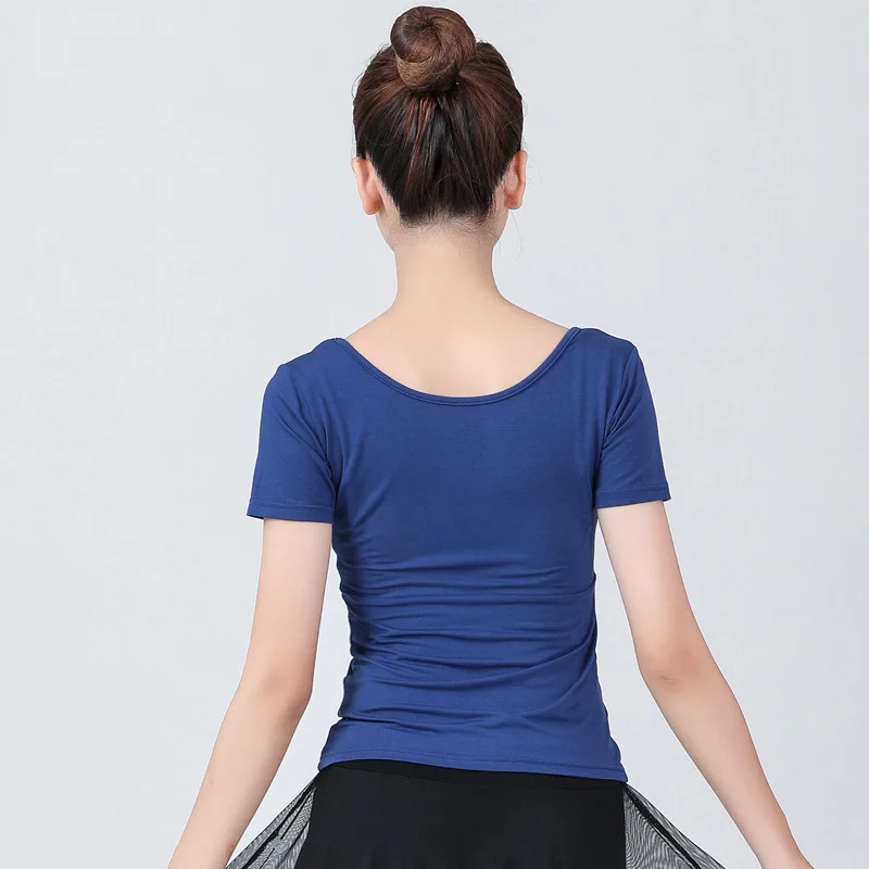 2021 New Dance Wear Short/middle Sleeve Top Modal Ballroom Modern Salsa Tango Samba Latin Training Shirts Female Adult Dancewear