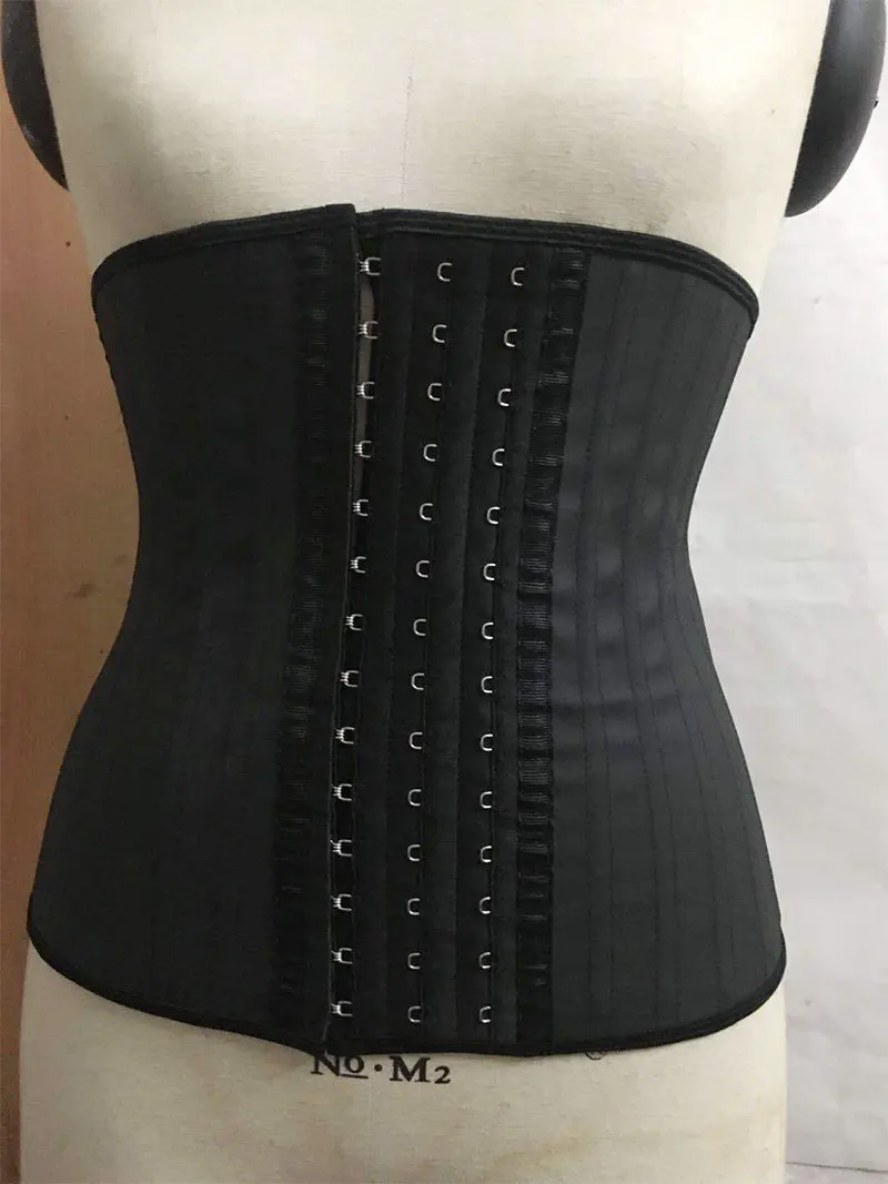 25 Steel Boned Underbust Waist Trainer Shinny Latex Corset 30CM Height Corselet Waist Slimming Bustier Rubber Gorset Under Bust