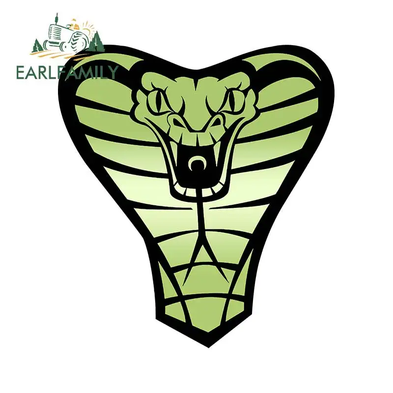 EARLFAMILY 43cm x 32.4cm 3D Cobra Attack Car Sticker Waterproof Car Door Decoration Anime Occlusion Scratch Vinyl Car Wrap Decal