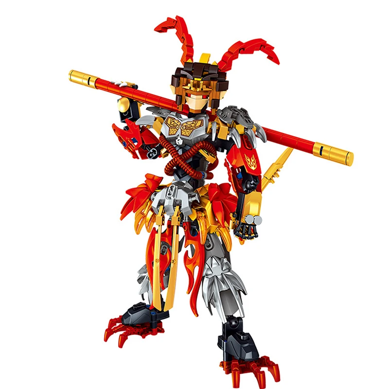 

316pcs Sun Wukong Mecha Building Blocks Monkey King Robot Super Golden Cudgel Weapon Figures Bricks Toys Kids