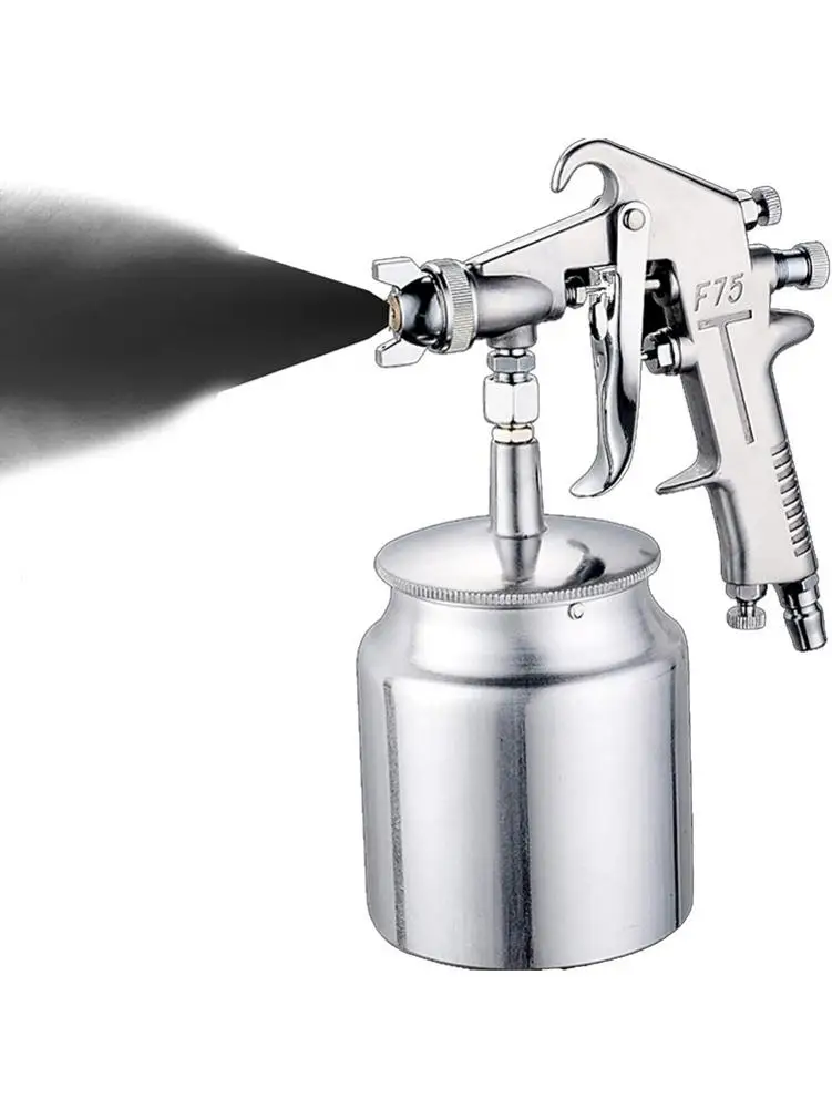 High-Quality F-75 Pneumatic Sprayer Silver Anti-Rust Paint Sprayer HVLP Spray Paint Machine With 1.5 Mm Nozzle Handle Spray Tool