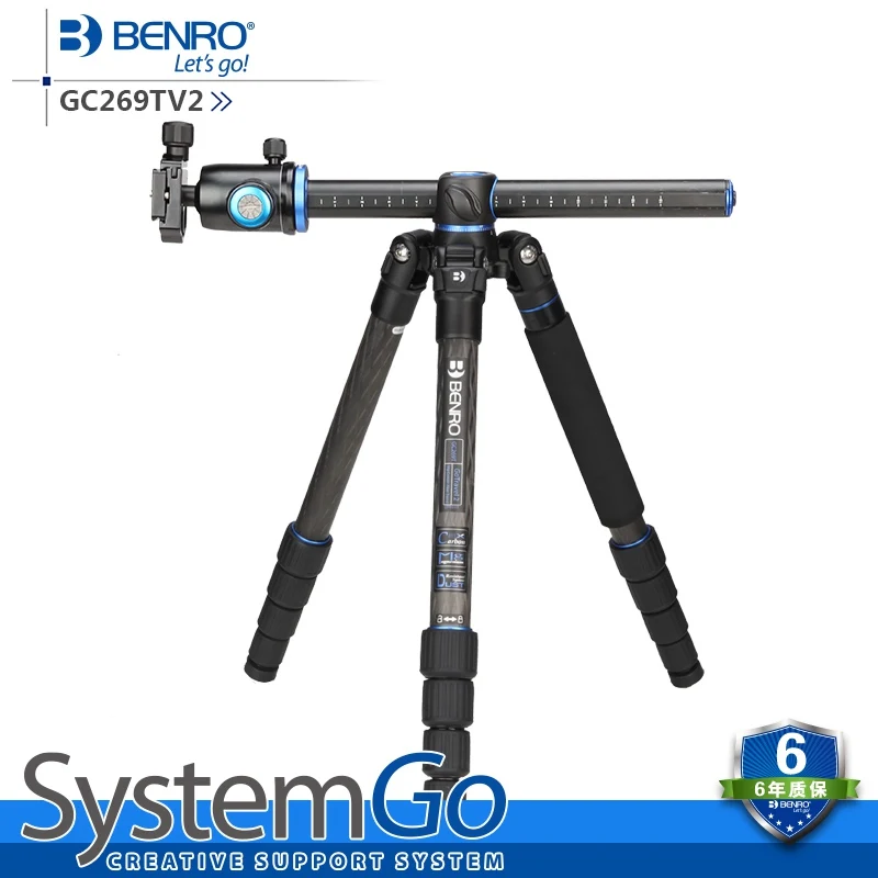 BENRO New Upgrade Professional Photography Portable Tripod Break-resistant  DSLR Camera Tripod Travel Tripods Kit GC269V2