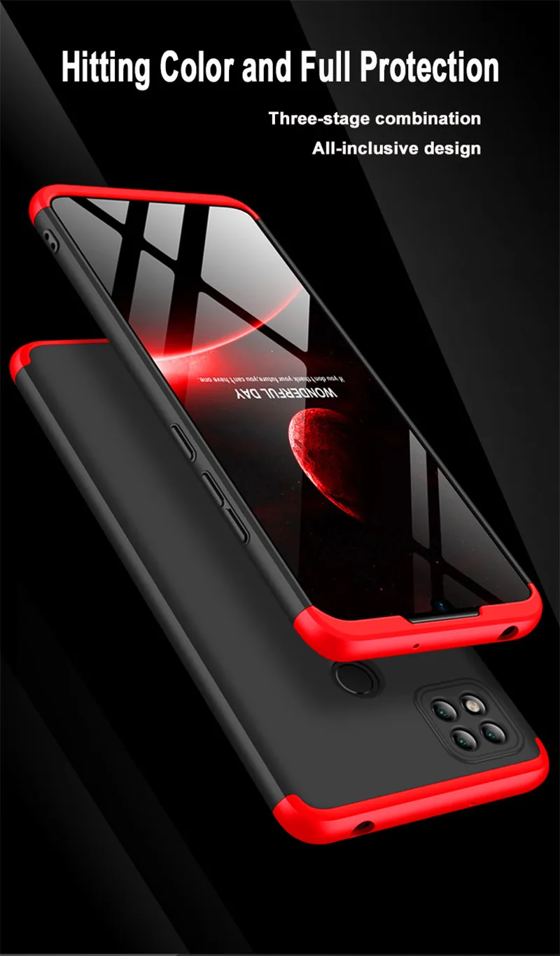 Xiaomi Redmi 9C NFC Redmi9C 360 Case Full Body Cover 360 Degree Hard Cover for Xiaomi Redmi 9C Phone Bags with Glass Protector