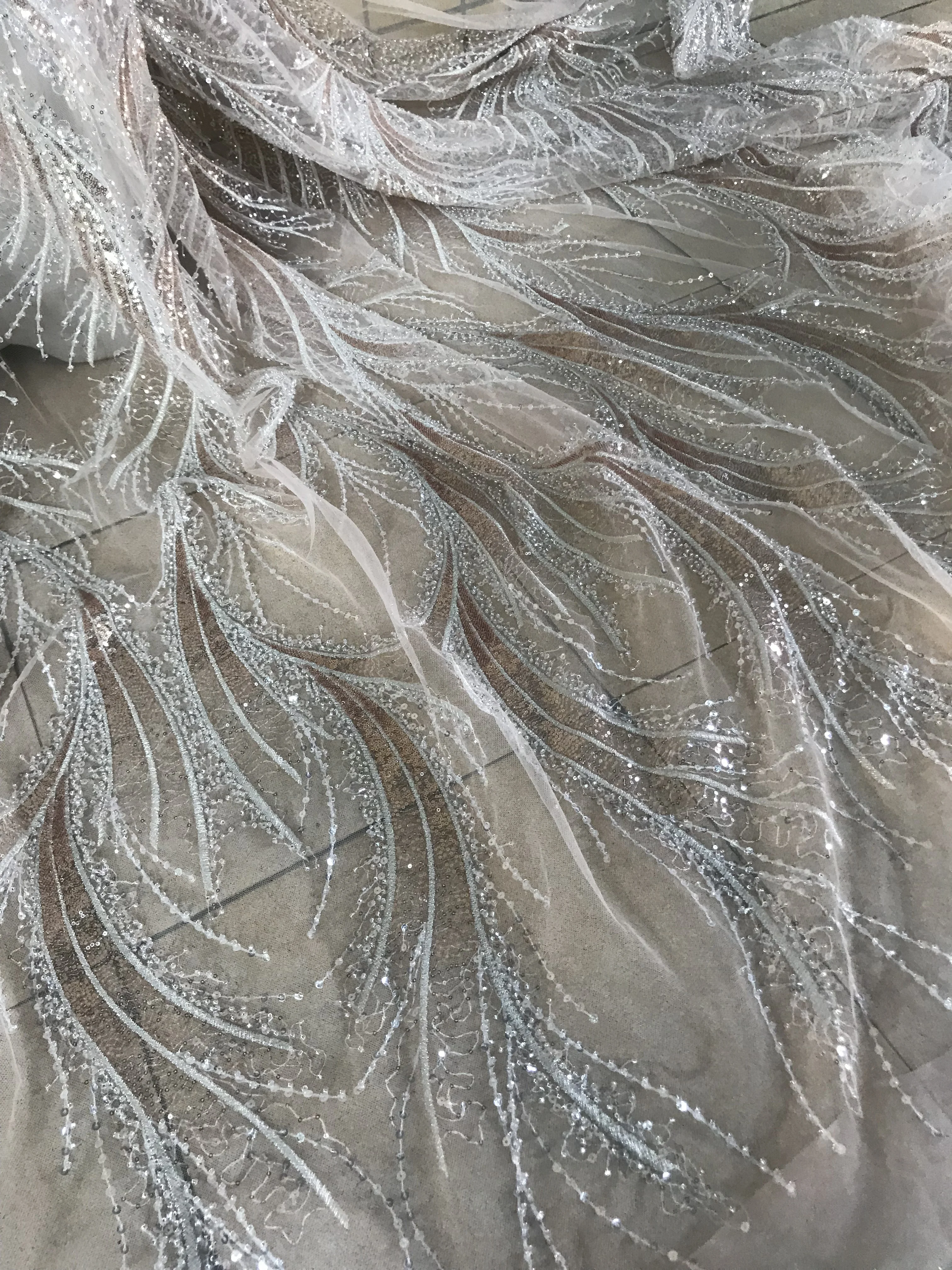 

Удобная кружевная ткань J-108681, нигерийская кружевная ткань с бисером африканская сетчатая кружевная ткань